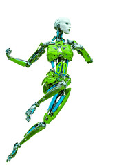 cyborg girl comic pose two