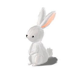 Cute hand drawn hare, bunny, rabbit, woodland watercolor animal Postcard