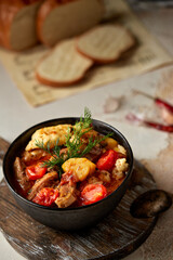 Hungarian goulash with beef, national dish
