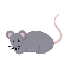 Cartoon mouse. Illustration isolated on white background.