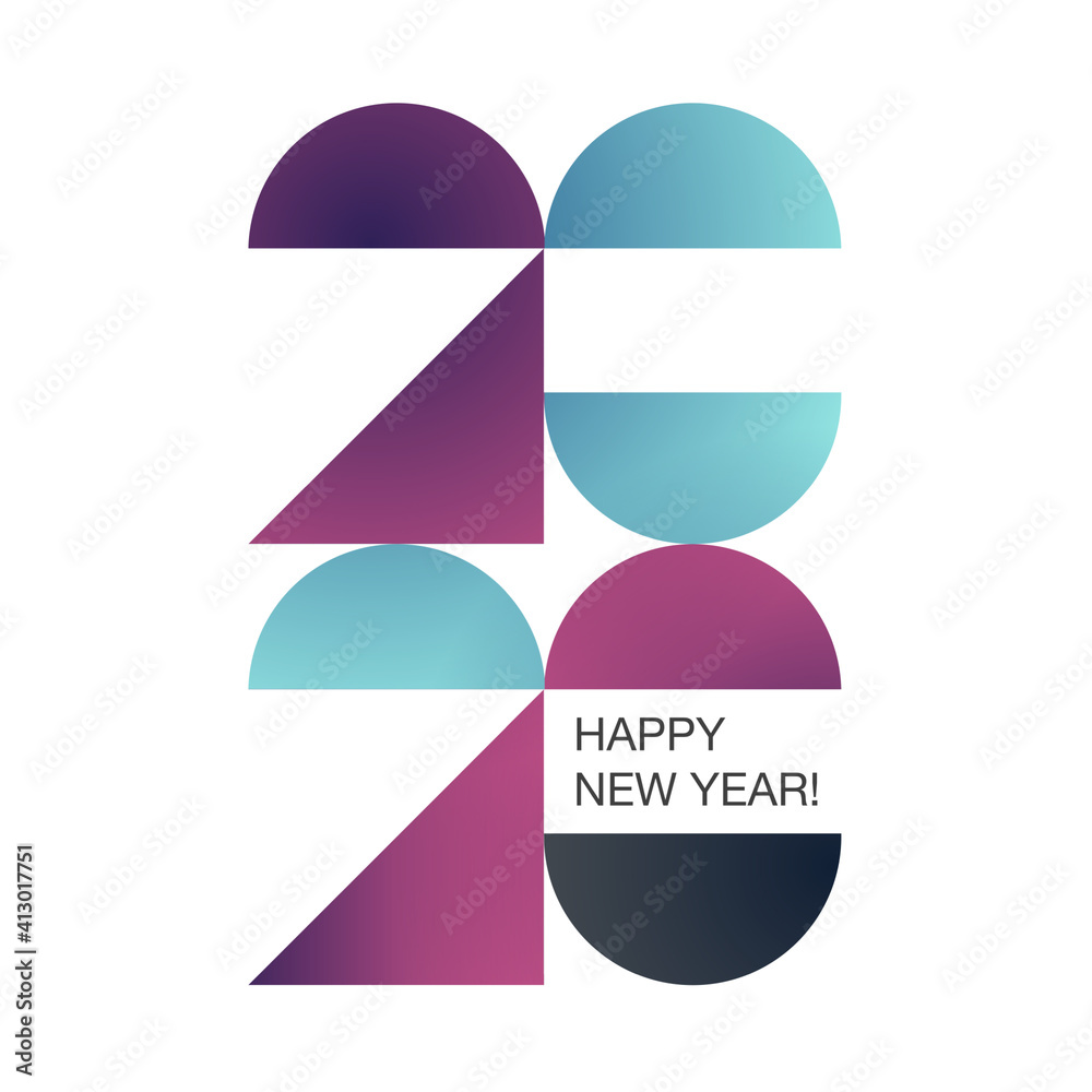 Poster conceptual typography of 2020 new year. happy new year design for cards and invitations. cover templ