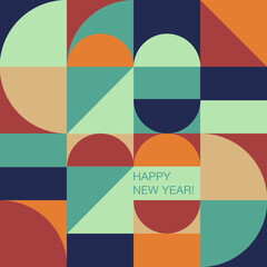 Geometry minimalistic typography of 2020 New Year. Simple shape and figure. Conceptual  Happy New year design for cards and invitations. Design in Scandinavian style.