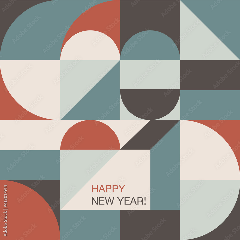 Poster conceptual typography of 2021 new year. happy new year design for cards and invitations. cover templ