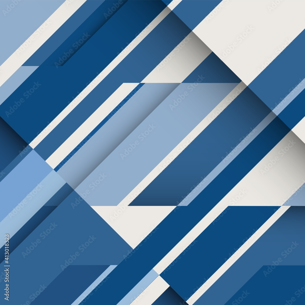 Poster abstract blue geometric background. diagonal composition lines. vector blue background