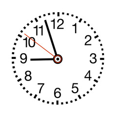 Naklejka na ściany i meble Classic clock illustration. Isolated on white background, arrows in separate layer.