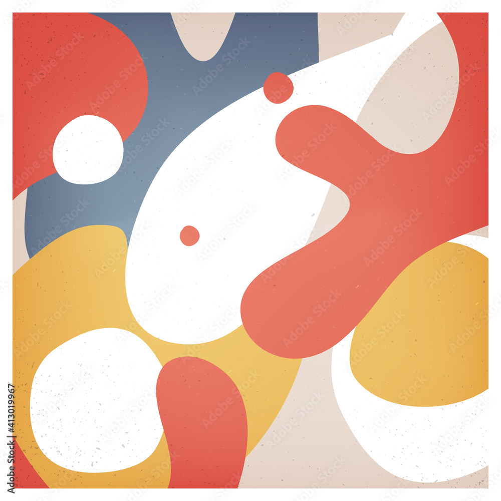 Aufkleber abstract color shapes vector background. hand drawn various shapes and retro texture. contemporary m