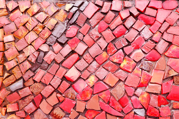 Red mosaic tiles
