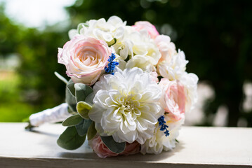 A bride's Wedding Bouquet of flowers