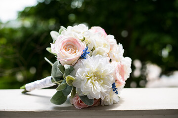 A bride's Wedding Bouquet of flowers