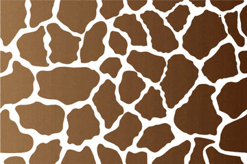 Brown and white shapes giraffe fur drawing. Wild life concept. Vector illustration