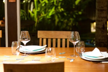 table set for a dinner