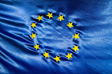eu flag background in wind