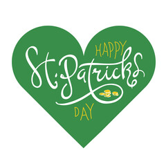 St. Patricks day abstract logo vector design template. Heart shape with greetings.