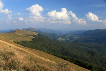 Landscape of Polonina Wetlinska, Bieszczady National Park, Poland  