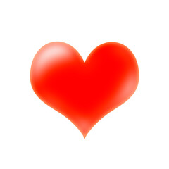Red heart isolated on white