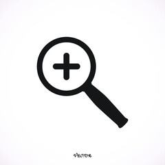 Zoom in icon, vector flat style. Picture, Image, Logo, Sign, Design, Flat, App, Web, Art, Vector, Solid Style
