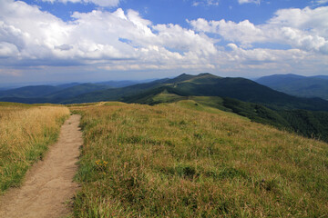 Obraz premium Landscape of Polonina Wetlinska, Bieszczady National Park, Poland 