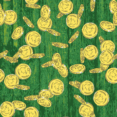 St. Patrick's day Background with fallen coins. Vector background