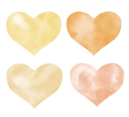 Hearts watercolor clipart. Hand painted illustration isolated on white. Love graphics.