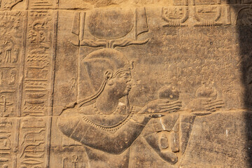 Africa, Egypt, Aswan. Philae Temple on Agilkia Island in the Nile River.