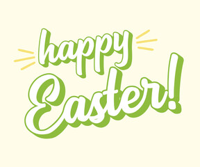 Hand drawn HAPPY EASTER quote as logo. Lettering for greeting card, ad, promotion, poster, flyer, banner.