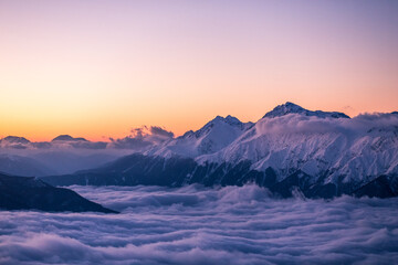 sunrise in the mountains