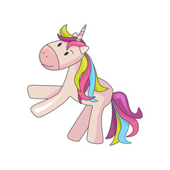 Cute colored unicorn isolated on white background. Images