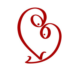 Valentines day heart isolated on white background