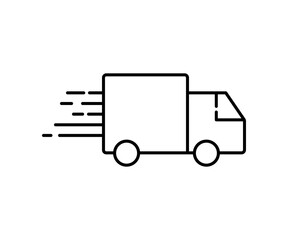 free delivery icon, shipping truck isolated on white background. vector illustration