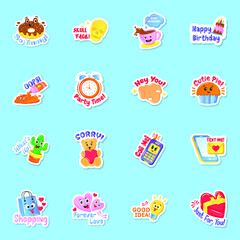 
Flat Party and Celebration Sticker Vectors in Editable Style
