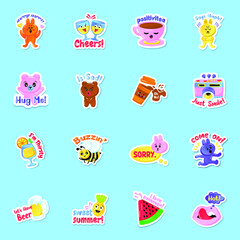 
Cute Sticker Vectors in Editable Style
