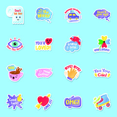 
Flat Stickers with Texts in Editable Style
