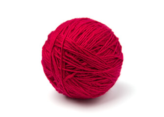 ball of yarn on white background