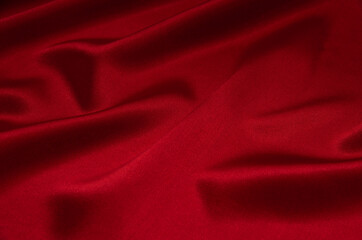 red satin or silk fabric as background