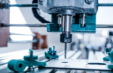 CNC milling machine cutting aluminium  part. - 413042500