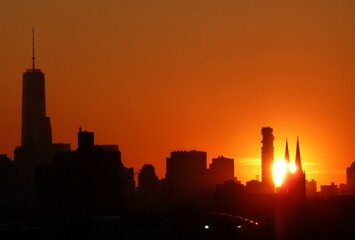 Fototapeta na wymiar Sunset Over NYC