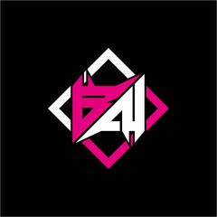 Modern minimalist design with letter B N initials and rectangular frame