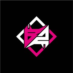 Modern minimalist design with letter B Z initials and rectangular frame