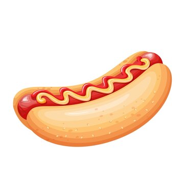 Hot dog cartoon icon.