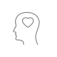 head ond heart icon. love sign vector