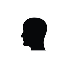 human head profile icon - vector  