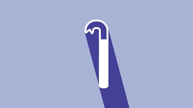 White Crowbar icon isolated on purple background. 4K Video motion graphic animation