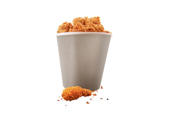 Fried Chicken Bucket isolated on white background