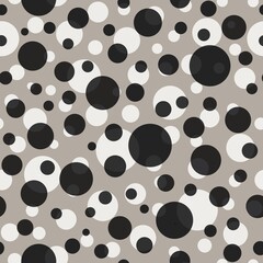 Abstract seamless pattern with colorful balls.Illustration of overlapping colorful dots pattern for background abstract.Polka dots ornament.Good for invitation,poster,card,flyer,banner,textile,fabric