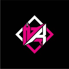 Modern minimalist design with letter N K initials and rectangular frame