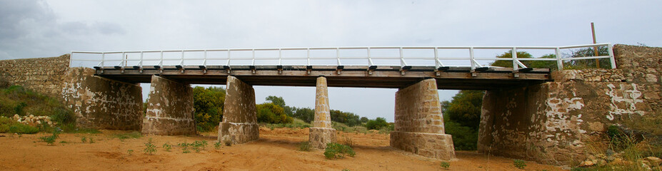 Bridge over dry river bed