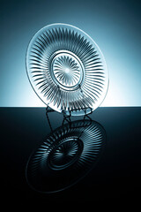 Decorative plate with pale blue background