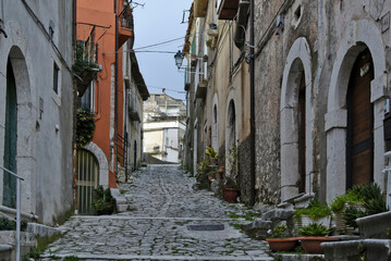 Old houses in Guardia Sanframondi, a medieval village in the province of Salerno, Italy.