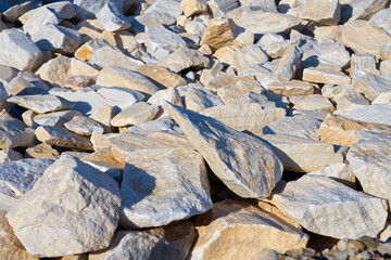 Granite stones in the sun as a background.