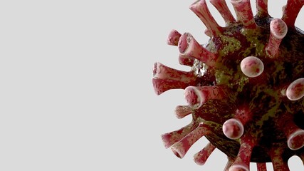 3D illustration. Coronavirus outbreak. Influenza Covid 19 virus dangerous flu.